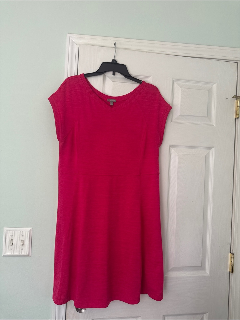 Talbots Bright Fuchsia Short-Sleeve Midi Dress